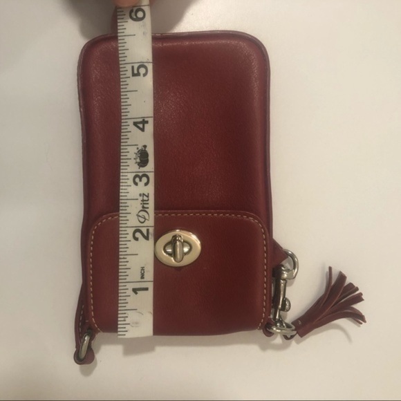 Coach red leather vintage accessories wristlet bag